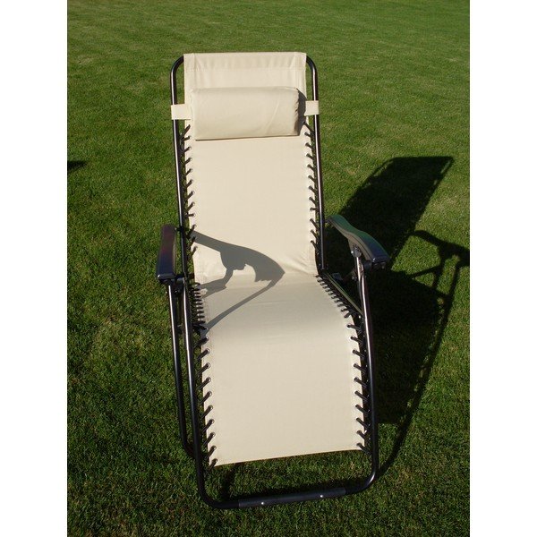 Fotoliu de grădină negru/bej din metal Oxford - Rojaplast-image-1