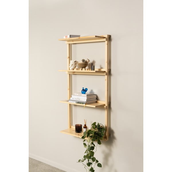 Bibliotecă de perete în culoare naturală din lemn de pin 66x127 cm Groove – Karup Design-image-1