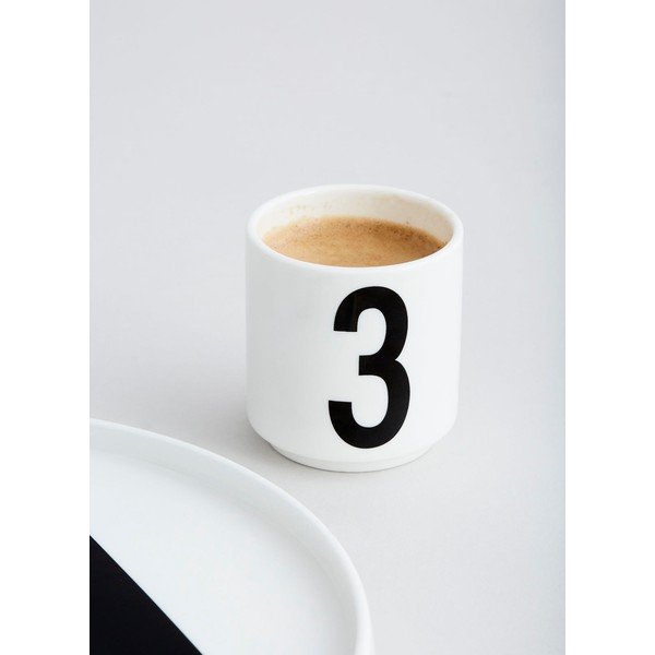 Set 4 cești din imitație de porțelan Design Letters Mini, alb-image-3