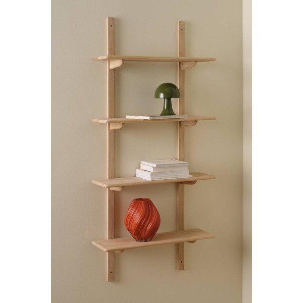 Raft în culoare naturală deschisă etajat din lemn de stejar 70 cm Albin – Ellos Home-image-1