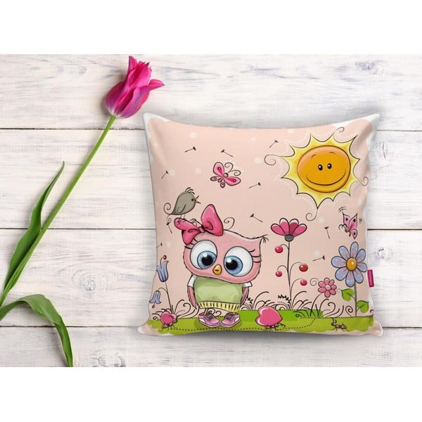 Față de pernă pentru copii 43x43 cm Pink Owl – Mila Home-image-2