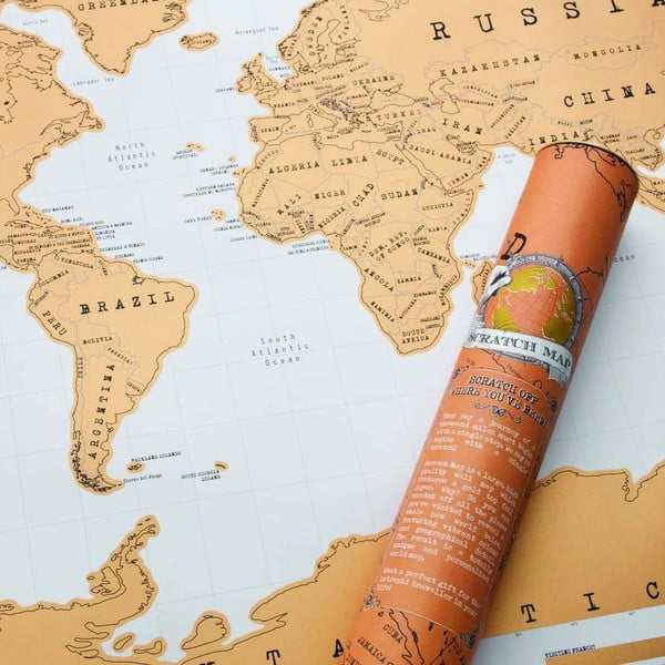 Hartă 88x52 cm pentru răzuire World Scratch Map – Ambiance-image-1