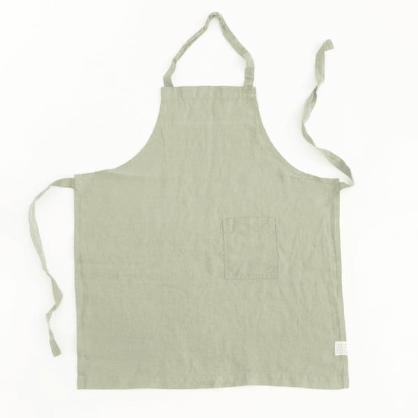 Șorț din in pentru copii Linen Tales Regular, 67 x 57 cm, verde