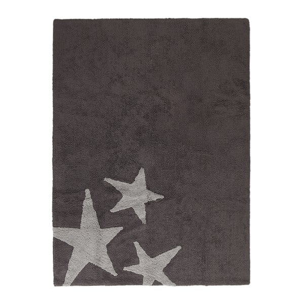 Covor din bumbac lucrat manual Lorena Canals Three Stars, 120 x 160 cm, gri închis 