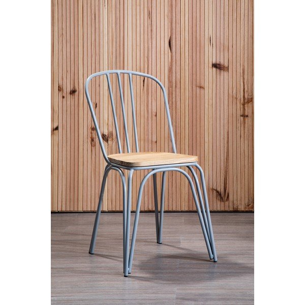 Scaun de dining gri/în culoare naturală din lemn de ulm District – Premier Housewares-image-4