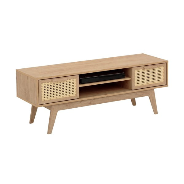 Comodă TV în culoare naturală cu aspect de lemn de stejar 128x47 cm Bridget – Støraa