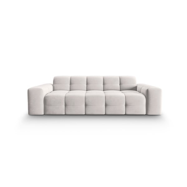 Canapea gri deschis cu tapițerie din catifea 222 cm Kendal – Micadoni Home