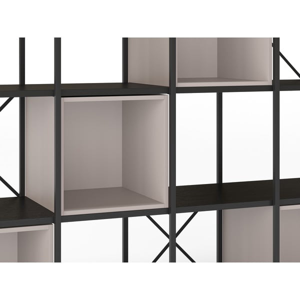 Bibliotecă neagră/crem 140x179 cm Anya – Marckeric-image-4