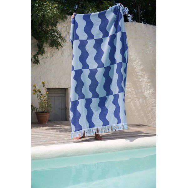 Prosop de plajă albastru din bumbac 100x160 cm Nugo – noo.ma-image-1