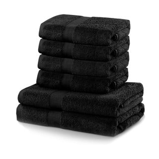 Set 2 prosoape duș și 4 prosoape de mâini DecoKing Marina, negru