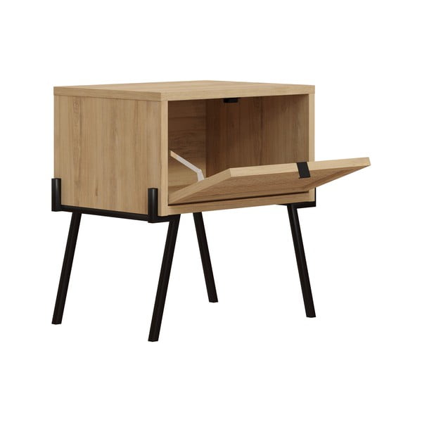 Noptieră în culoare naturală cu aspect de lemn de stejar Ecrin – Marckeric-image-3