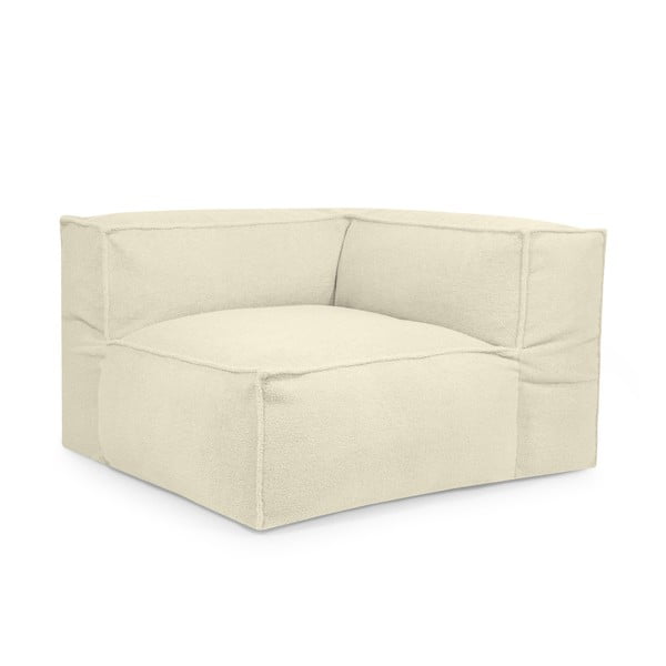 Fotoliu bean bag crem cu tapițerie din țesătură bouclé Mass Corner 125 Right – SLOWDOWN-image-1
