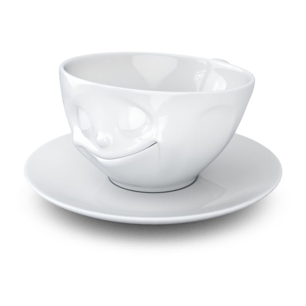 Ceașcă din porțelan pentru cafea 58products Happy, alb, 200 ml-image-2