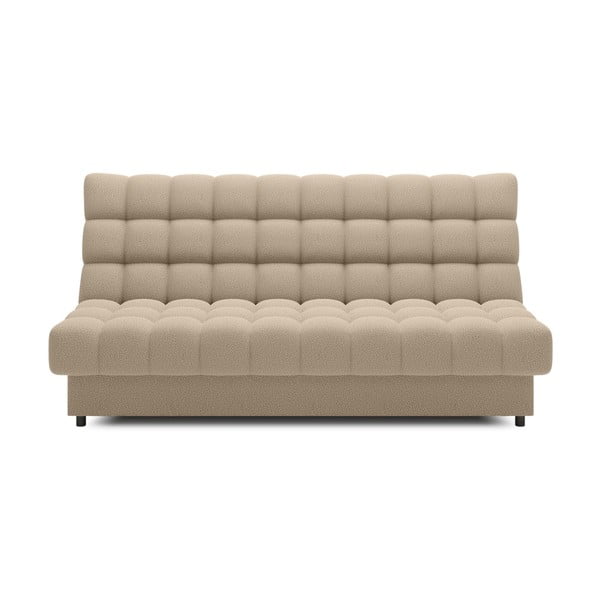 Canapea bej extensibilă/cu spațiu de depozitare cu tapițerie din țesătură bouclé 197 cm Clareta – ELTAP