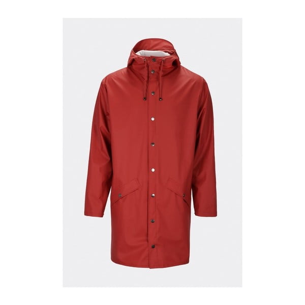 Jachetă unisex impermeabilă Rains Long Jacket, mărime L / XL, roșu închis