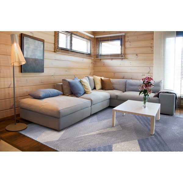 Covor albastru deschis din lână 160x240 cm Mesh – Agnella-image-1