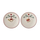 Farfurii crem 2 buc. pentru desert  din gresie ø 16 cm  cu model de Crăciun Yule – Bloomingville