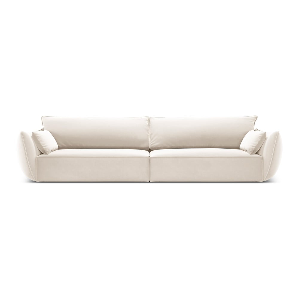 Canapea bej cu tapițerie din catifea 248 cm Vanda – Mazzini Sofas