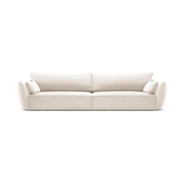 Canapea bej cu tapițerie din catifea 248 cm Vanda – Mazzini Sofas