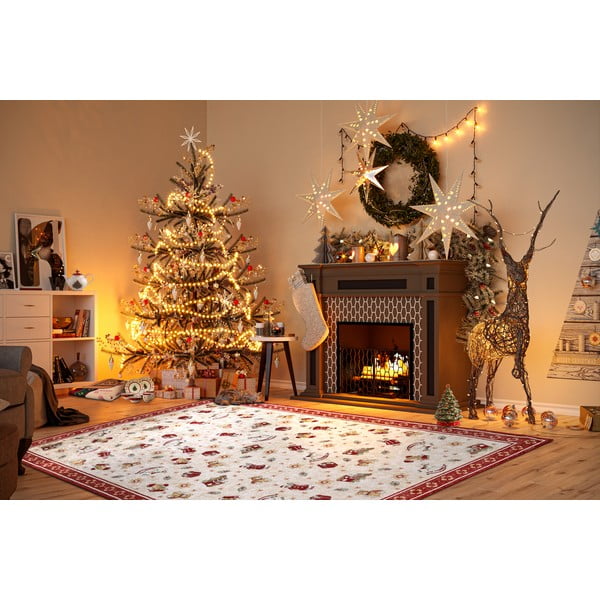 Covor roșu din amestec de bumbac 160x230 cm  cu model de Crăciun Toy's Delight Red Christmas – Villeroy&Boch-image-1