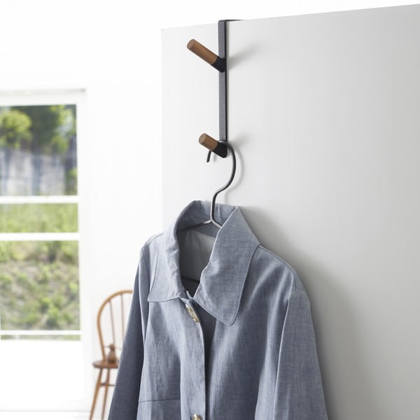 Cuier de ușă negru-natural din metal 1,5 cm Tower – YAMAZAKI-image-1