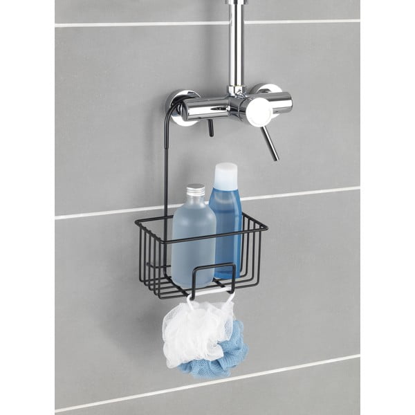 Raft pentru baie negru de agățat din oțel inoxidabil Milito – Wenko-image-1