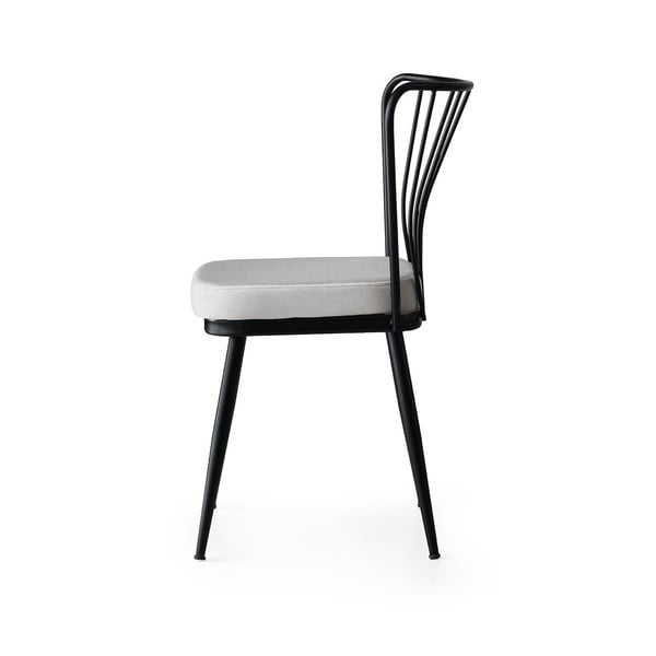 Scaune de dining alb-negru 2 buc. din metal Yildiz – Kalune Design-image-3