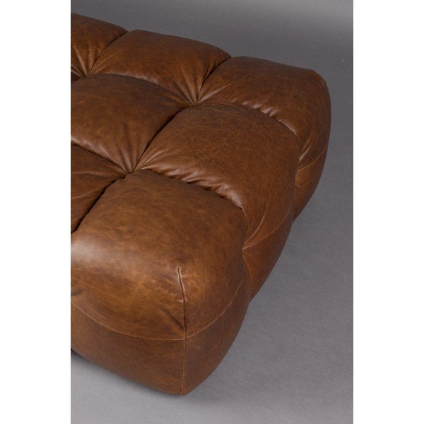 Taburet modular maro cu tapițerie din piele Hackman – Dutchbone-image-3