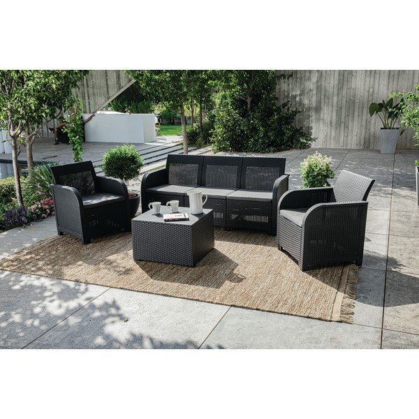Set mobilier de grădină Keter Rosali, gri închis-image-2