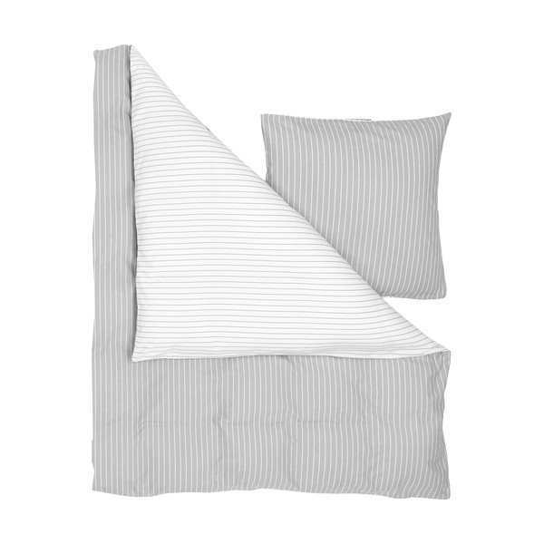 Lenjerie de pat din flanel Westwing Collection Talin, 155 x 220 cm, gri-image-2