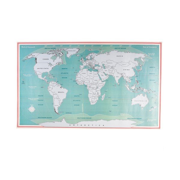 Hartă 87x52 cm pentru răzuire World Map – Rex London-image-2