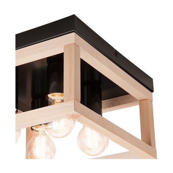 Plafonieră neagră/în culoare naturală 30x30 cm Villy – LAMKUR-image-4