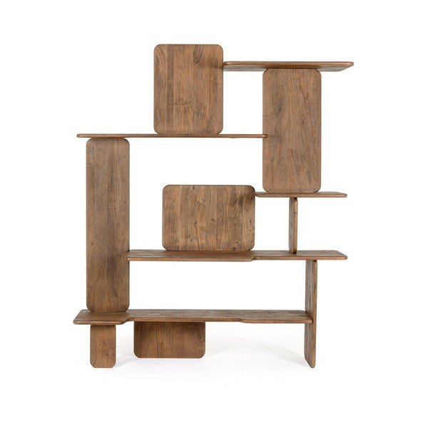 Bibliotecă în culoare naturală din lemn de acacia 180x220x50 cm Nayana – Bizzotto