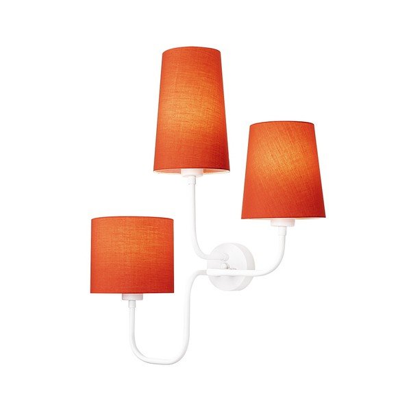 Aplică metalică cu abajur roșu Opviq lights Eleni, alb-image-1