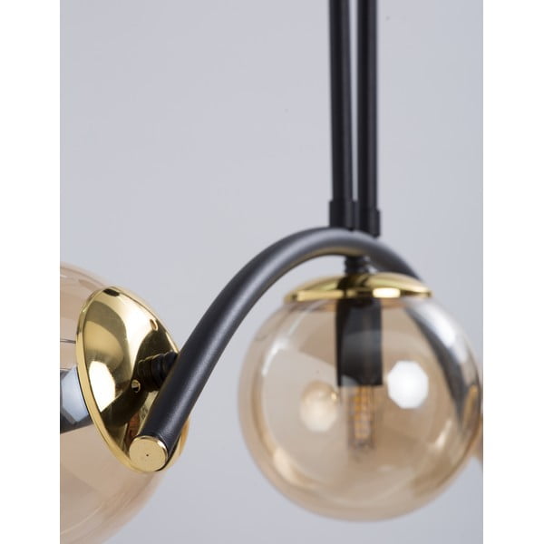 Plafonieră galben-negru cu abajur din sticlă ø 15 cm Yay – Squid Lighting-image-2