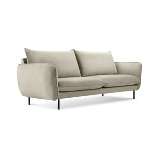 Canapea țesătură catifea Cosmopolitan Design Vienna, 160 cm, bej