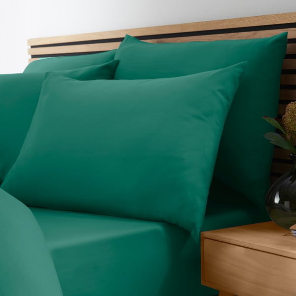 Cearceaf albastru-verde cu elastic 90x190 cm So Soft Non-Iron – Catherine Lansfield-image-1