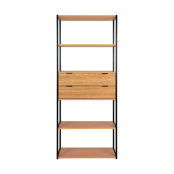 Bibliotecă în culoare naturală cu aspect de lemn de frasin 84,5x200 cm Minato – House Nordic