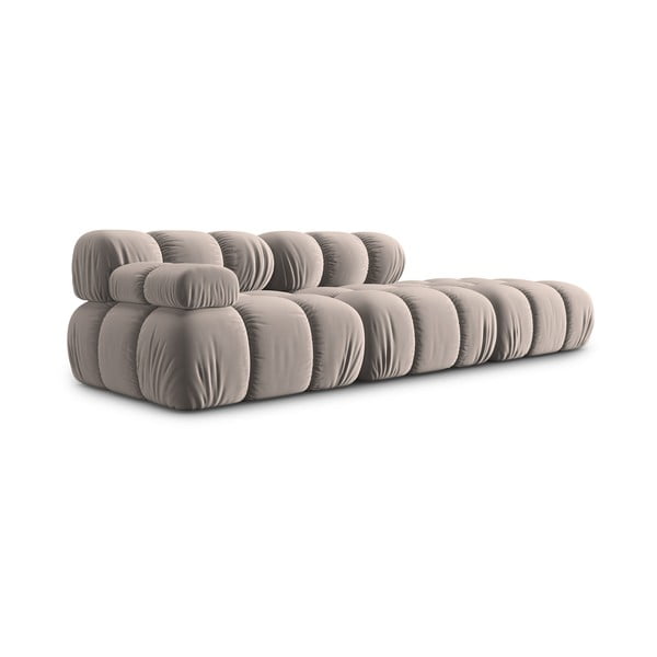 Canapea modulară maro deschis cu tapițerie din catifea 282 cm Bellis – Micadoni -image-3