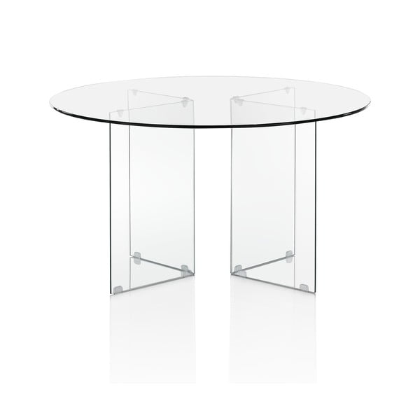 Masă de dining rotundă din sticlă ø 130 cm Kaya – Tomasucci
