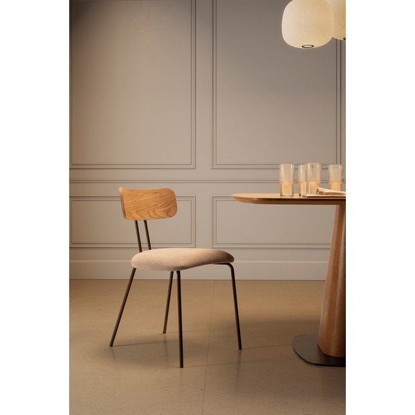 Scaun de dining bej/în culoare naturală tapițat Olimpia – MOME-image-2