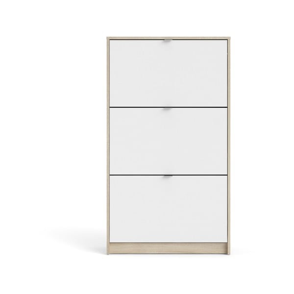 Pantofar alb/în culoare naturală cu deschidere înclinată cu aspect de lemn de stejar Shoes – Tvilum-image-2