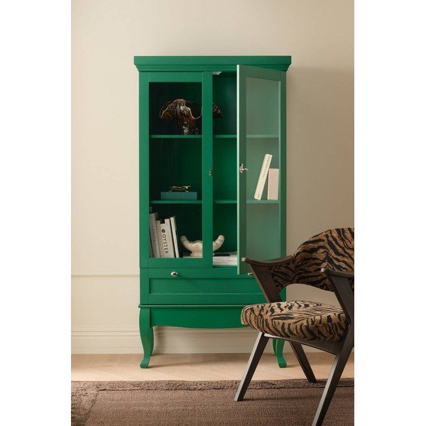 Vitrină verde din MDF suspendată 85x170,5x35 cm Prato – Ellos Home-image-1