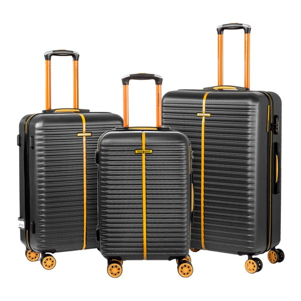 Set 3 valize cu roți Travel World Amazonia, negru