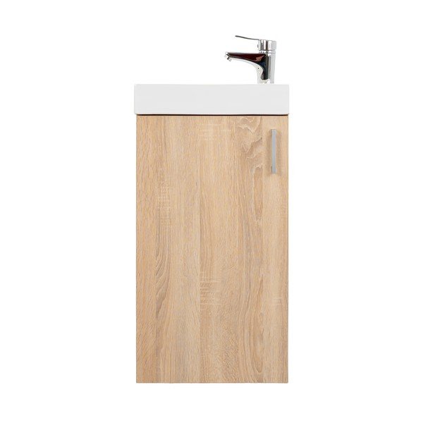 Dulap cu chiuvetă fără baterie suspendat cu aspect de lemn de stejar 40x79 cm Oia – STOLKAR
