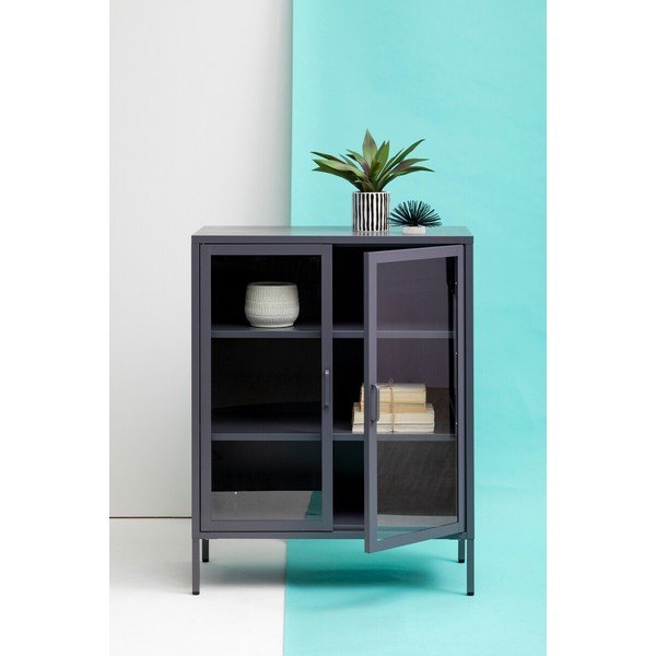 Vitrină gri din oțel 80x102x40 cm Acier – Premier Housewares-image-4