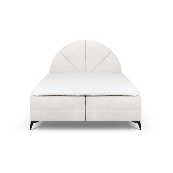 Pat boxspring 180x200 cm bej cu spațiu de depozitare Sunset – Cosmopolitan Design-image-2