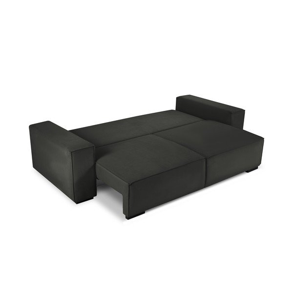Canapea extensibilă din catifea Mazzini Sofas Azalea, negru-image-4