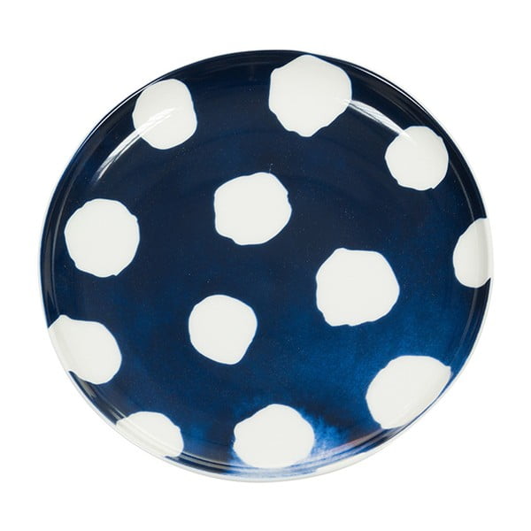Farfurie din porțelan Santiago Pons Dotty, ⌀ 16 cm, albastru - alb