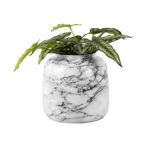 Vază din fier PT LIVING Marble, înălțime 12,5 cm, alb-negru-image-2